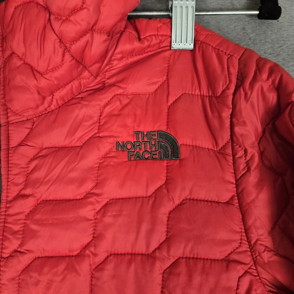 The North Face Jacket Youth Boys Large 14-16 Red Thermoball Puffer Hoodie Zip